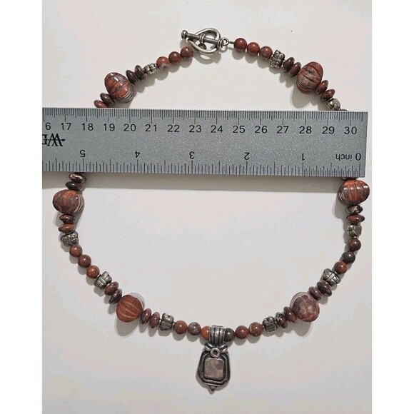 Vintage Stone Sterling Silver 925 Choker Necklace - Picture 6 of 8